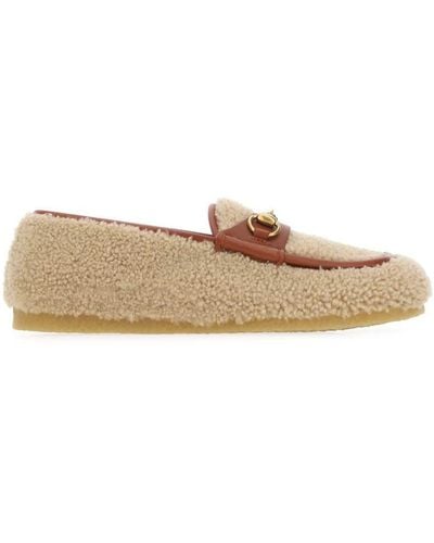 Gucci Leather Loafers - Natural