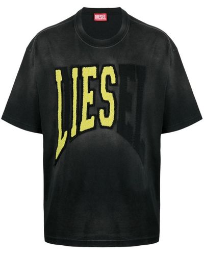 DIESEL And Cotton T-Shirt - Black