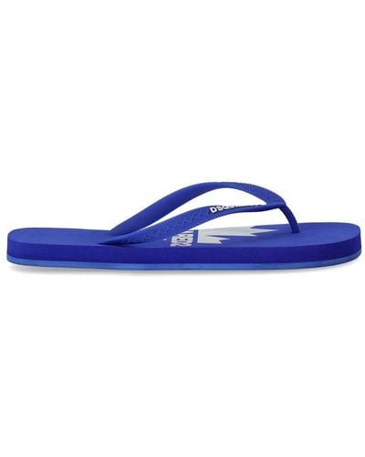 DSquared² Electric Blue Flip Flops With Logo