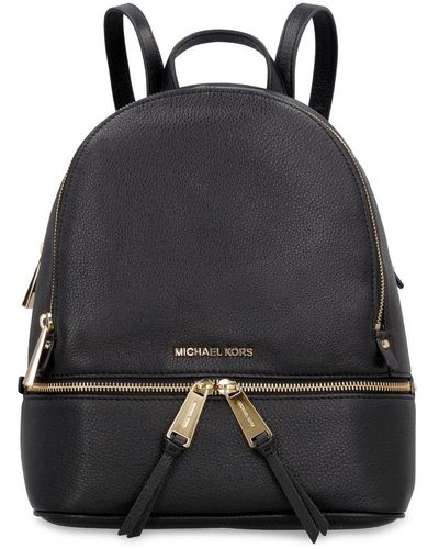 Michael Kors Rhea - Medium Leather Backpack - Black