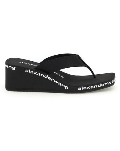 Alexander Wang Nylon Wedge Flip Flops - Black