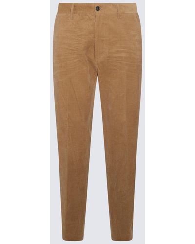 DSquared² Beige Cotton Velvet Trousers - Brown