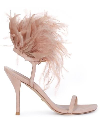 Stuart Weitzman 'plume' Heeled Sandals - Pink