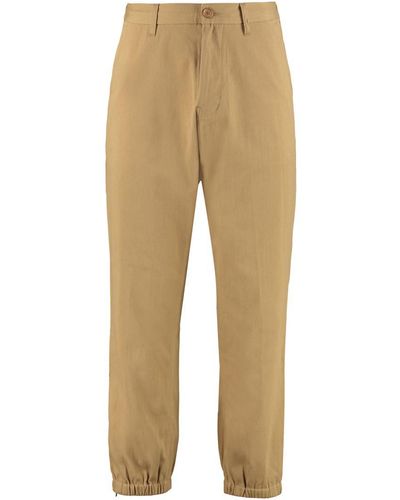 Gucci Embroidered Cotton Pants - Natural