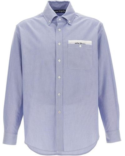 Palm Angels Sartorial Tape Shirt Shirt, Blouse - Blue