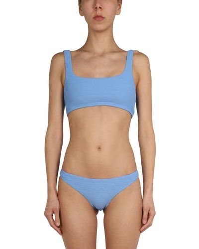 T By Alexander Wang Bikini Briefs With All Over Logo - Blue