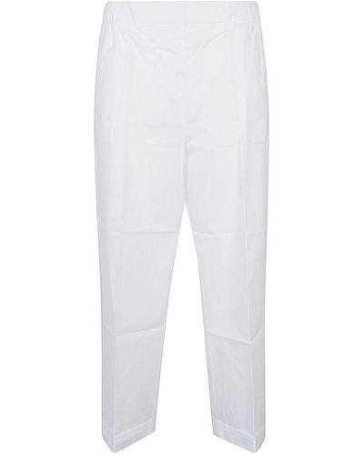 Liviana Conti Cotton Blend Cropped Trousers - White