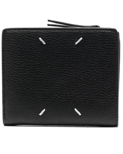 Maison Margiela Leather Small Flap Wallet - Black