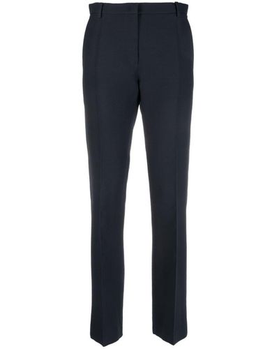 Valentino Wool And Silk Blend Trousers - Blue