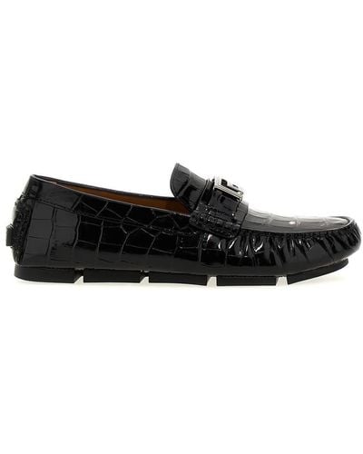 Versace Greca Loafers - Black