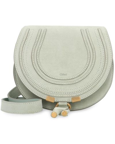 Chloé Marcie Leather Saddle Bag - Grey