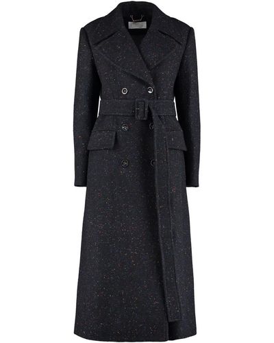 Chloé Belted Double-breasted Coat - Black