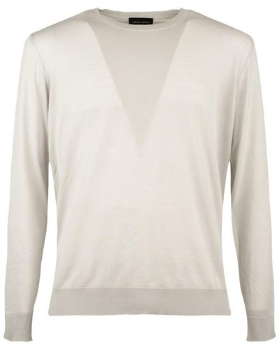 Roberto Collina Pearl Ultrafine Merino Wool Sweater - White