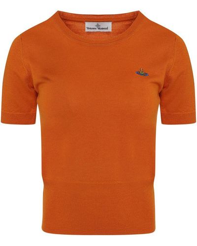 Vivienne Westwood Bea Logo Knitted T-Shirt - Orange