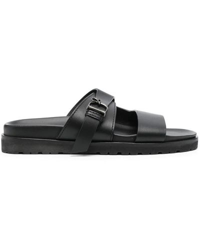 DSquared² Leather Flat Sandals - Black