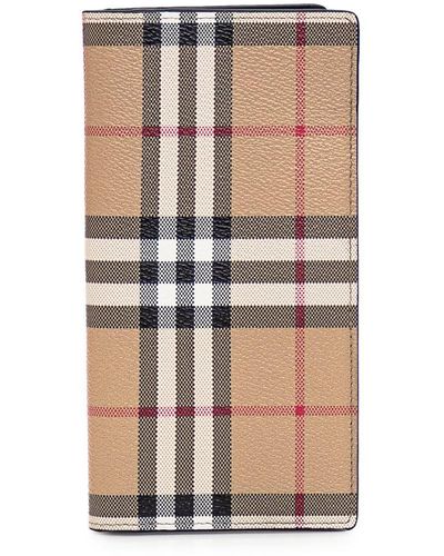 Burberry Check Wallet - Natural