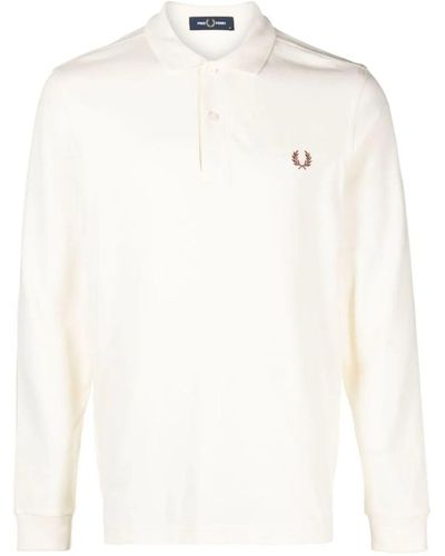 Fred Perry Fp Long Sleeve Plain Shirt Clothing - White