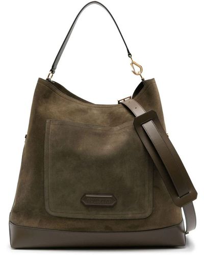 Tom Ford Suede Two-strap Tote Bag - Brown