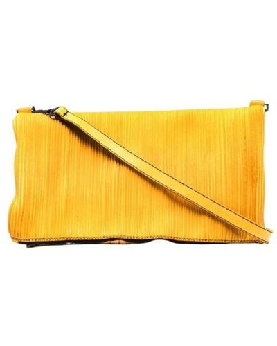 Numero 10 Pleated Lurex Clutch Bag Bags - Yellow