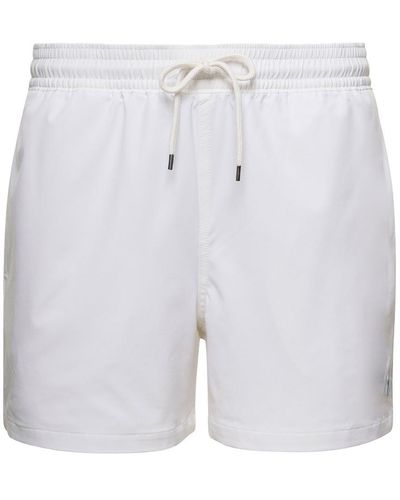 Polo Ralph Lauren Swim Trunks With Embroidered Logo And Logo Patch In Nylon Man - Blue