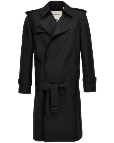 Burberry Double-Breasted Maxi Trench Coat - Black