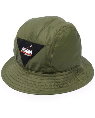 MSGM Logo-patch Bucket Hat - Green