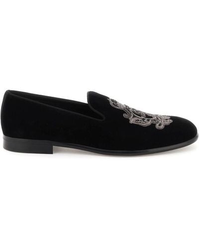 Dolce & Gabbana Velvet Loafers - Black