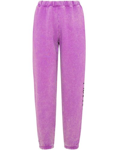 Aries Aster Fleece Cotton Jersey Pants - Purple