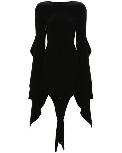 Mugler Asymmetric Mini Dress - Black