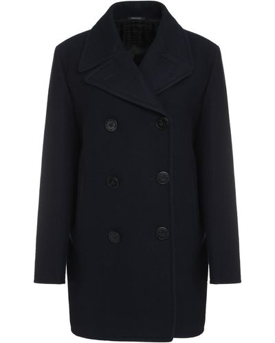 Prada Double-breasted Wool Peacoat - Blue