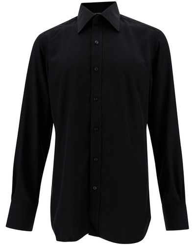 Tom Ford Shirt With Pointed Collar - Black