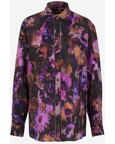 Dries Van Noten Silk Viscose Shirt - Purple