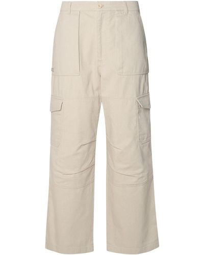 Acne Studios Beige Cotton Blend Cargo Trousers - White