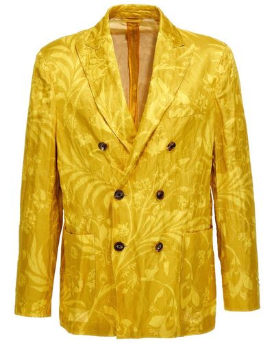 Etro Double Breast Ramage Blazer Jacket Jackets - Yellow