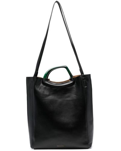 Dries Van Noten Leather Shopper Bag - Black