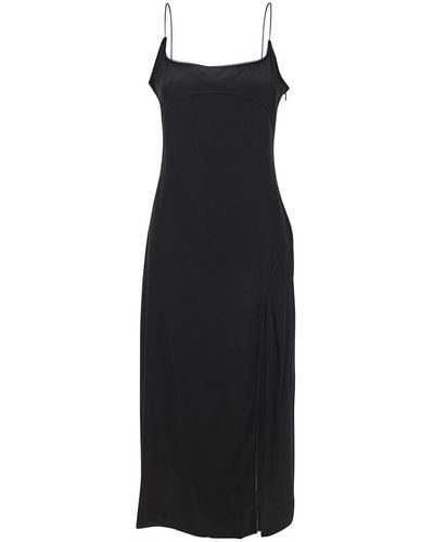 Jacquemus 'La Robe Notte' Midi Dress With Logo Detail And Split - Black