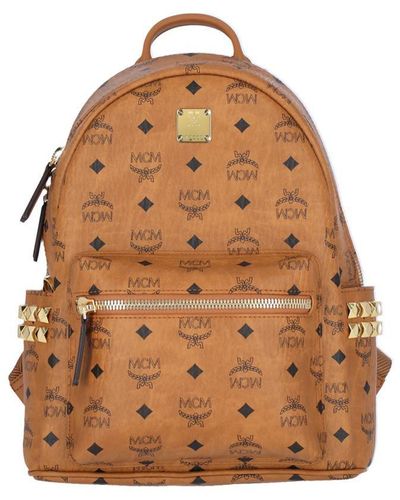 MCM 'stark Side Studs' Small Backpack - Brown