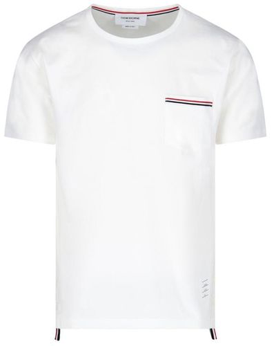 Thom Browne Tricolor Pocket T-shirt - White