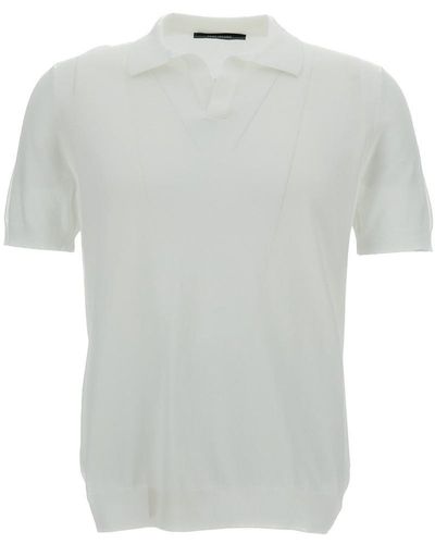 Tagliatore Polo Shirt With Classic Collar Without Buttons - White