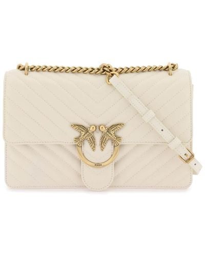 Pinko Chevron Quilted 'classic Love Bag One' - Natural
