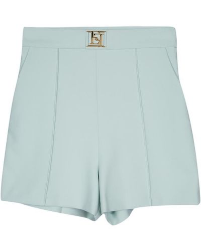 Elisabetta Franchi Logo Plaque Shorts - Blue