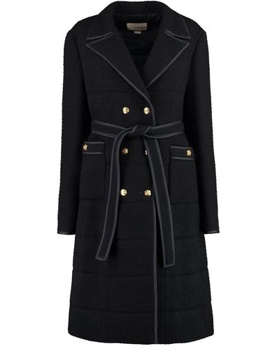 Gucci Double-breasted Wool Coat - Black