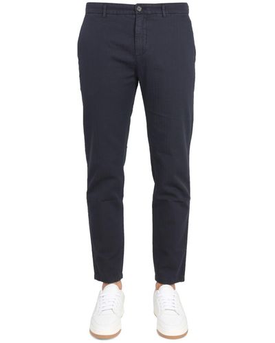 Department 5 Pants With Logo Patch - Blue