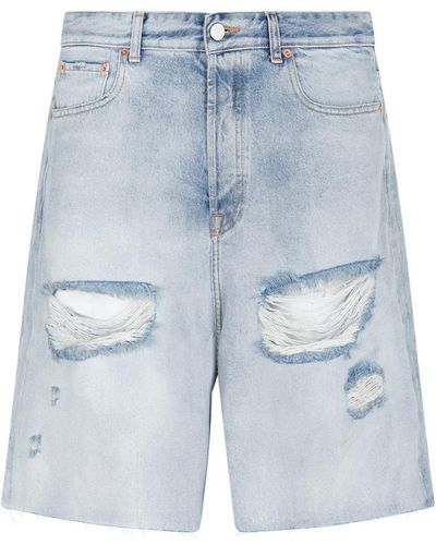 Vetements Destroyed BAGGY Shorts - Blue