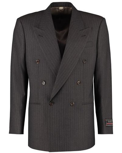 Gucci Double-breasted Wool Jacket - Black