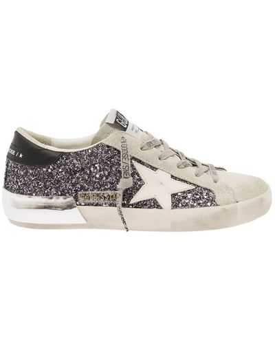 Golden Goose 'Superstar' Low Top Sneakers With Glitters - White