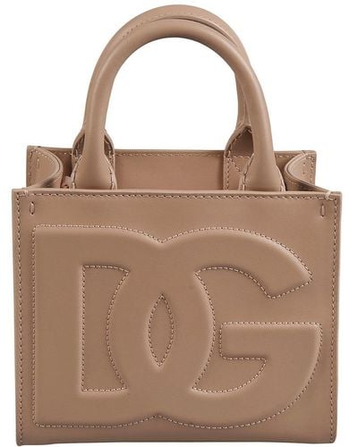 Dolce & Gabbana Dg Logo Leather Tote - Pink