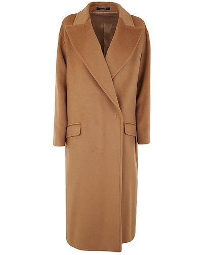 Tagliatore Double Breasted Cocoon Coat Clothing - Brown