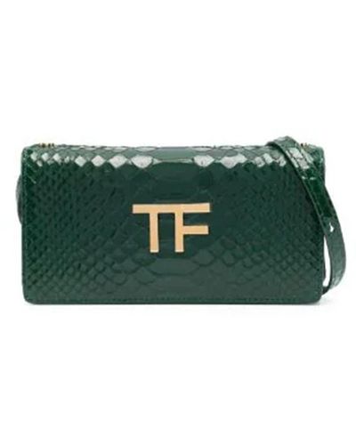 Tom Ford Shoulder Bag With Logo Plaque - Green
