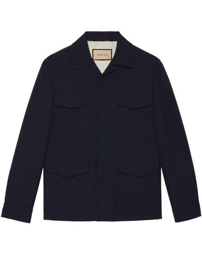 Gucci Wool Shirt Jacket - Blue